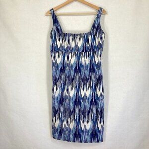 Calvin Klein Sleeveless Bodycon Dress Abstract Artsy Coastal Grandma Summer 8